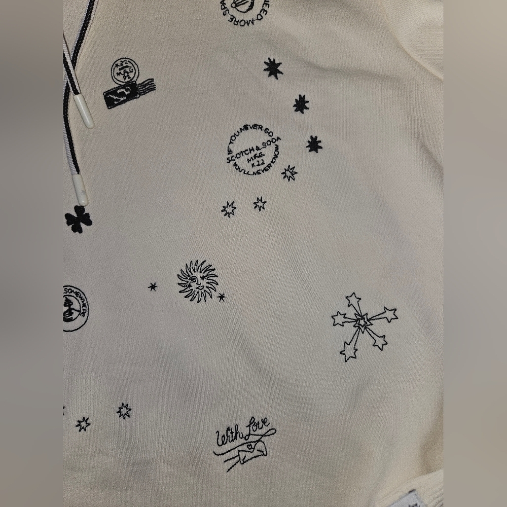 Scotch & Soda Graphic Hooded Sweatshirt Small - Picture 4 of 7